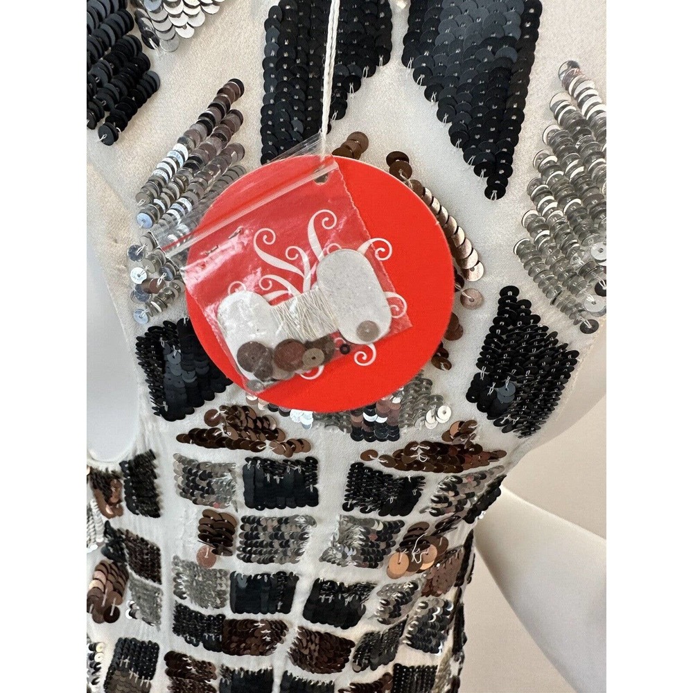 Tessora Womens Razor Back Hi Lo Multicolored Sequin Dress size XS NWT Orig $385 - Picture 16 of 16